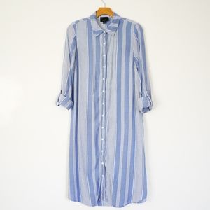 Anthropologie Lumiere Stripe Long Shirt Dress - L